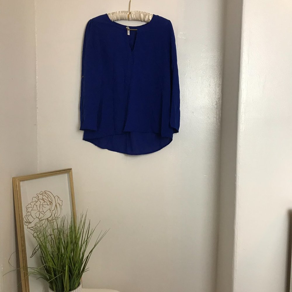 Blue Flowy Blouse
